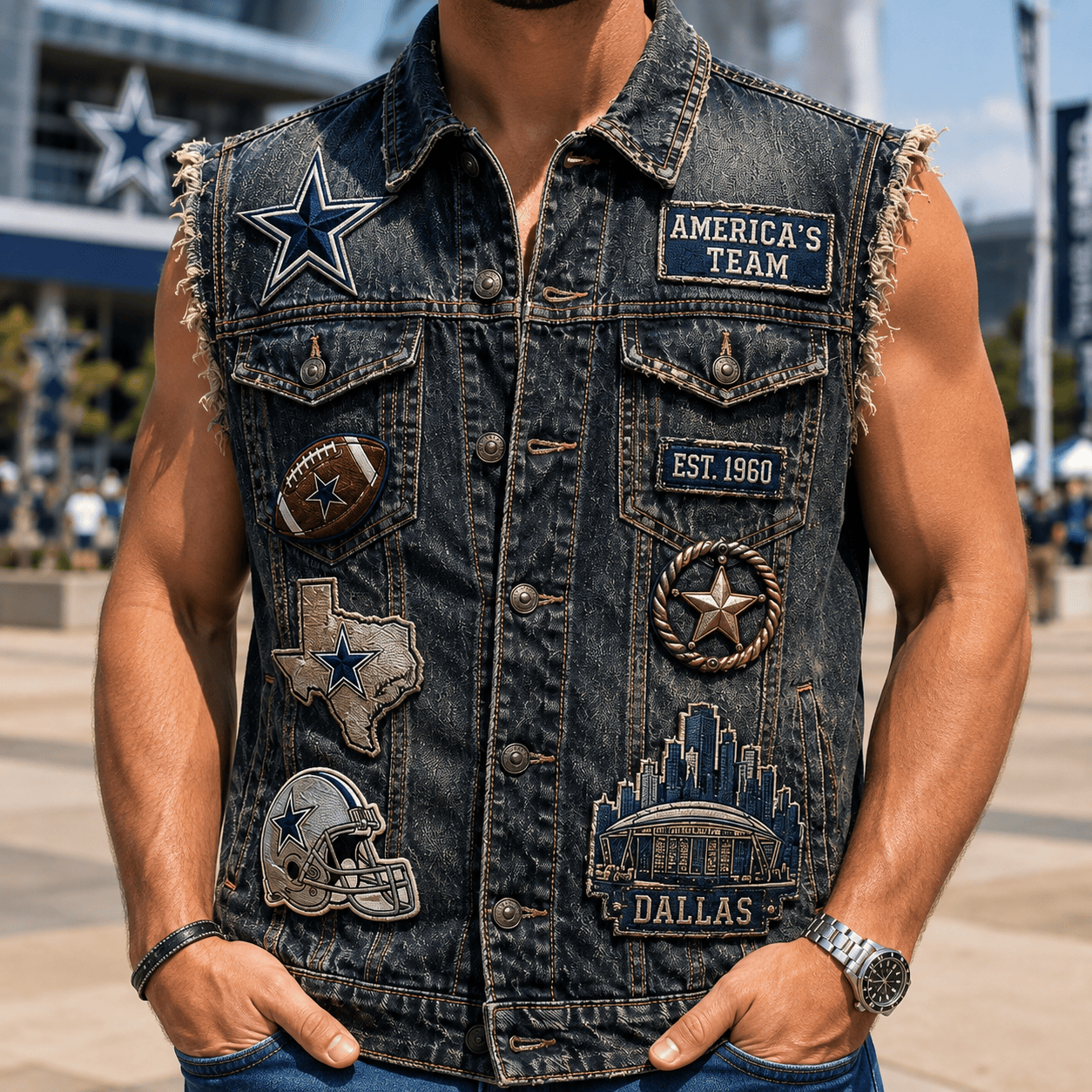 DLCB PREMIUM DENIM VEST LNTH