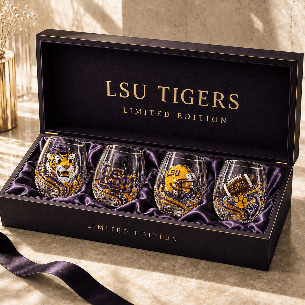 LSUT Stemless Glass Cup Set TMH