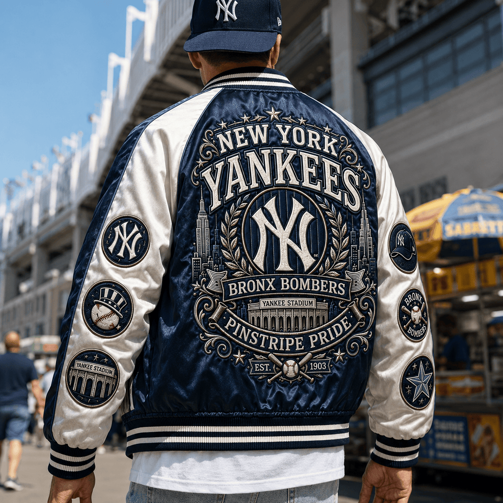 PREMIUM NYY SATIN BASEBALL JACKET NTNA