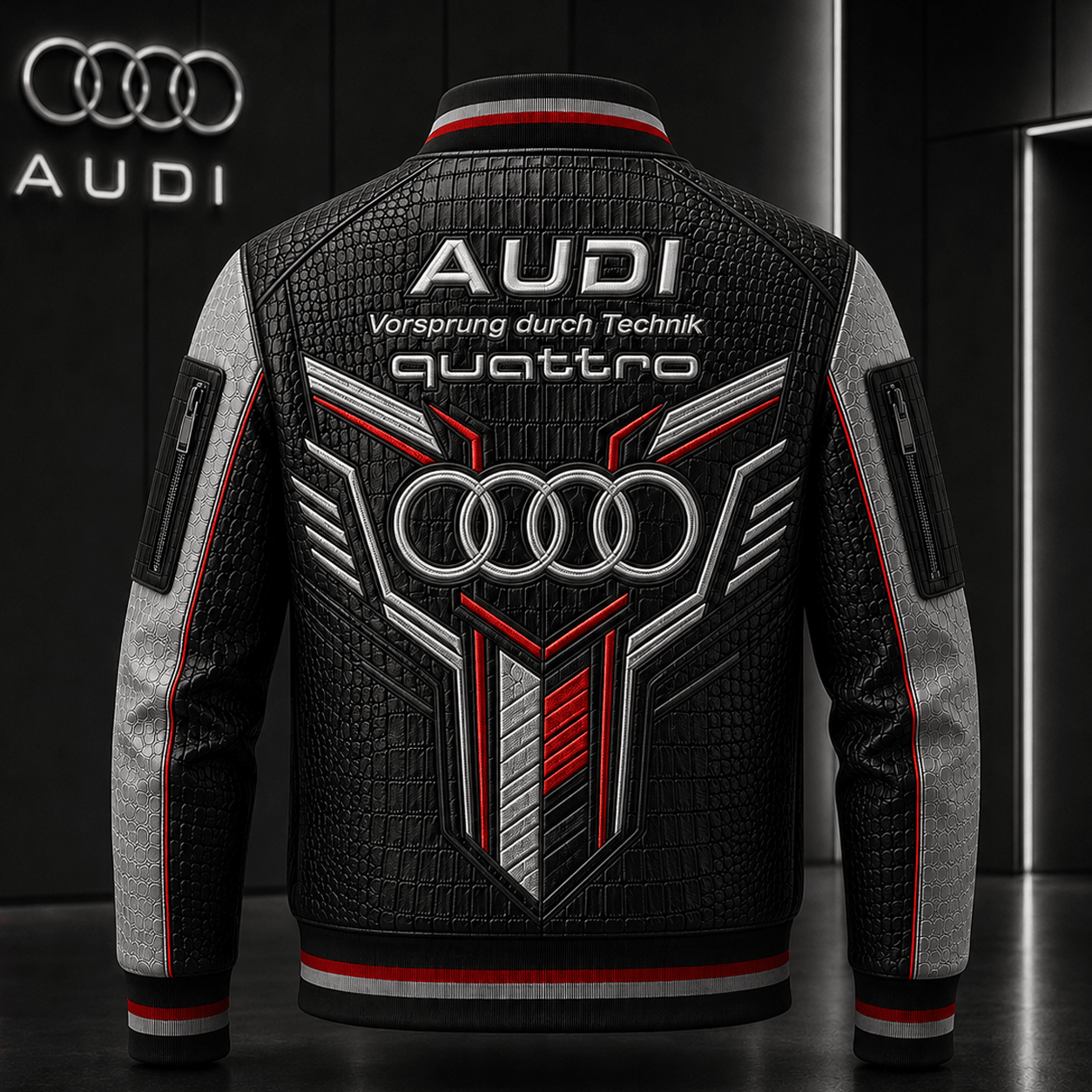 Premium AUD Leather Zipper Jacket TNSM