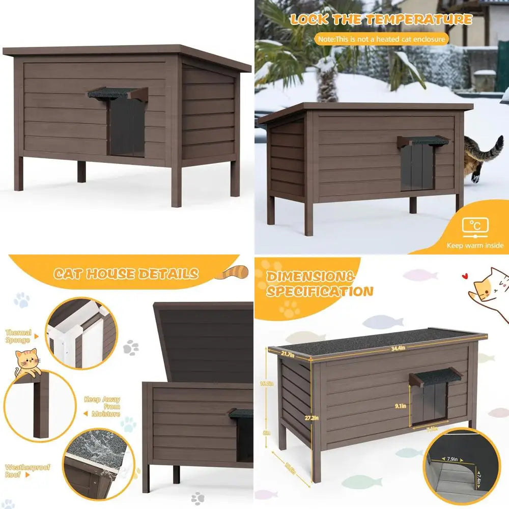 All-Weather Insulated Outdoor Cat House for Multiple
