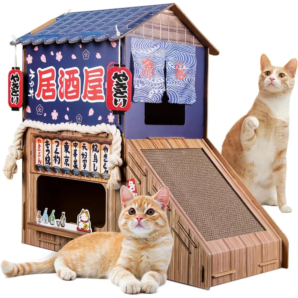 Cardboard Cat House for Indoor,Cat Scratcher House,Cat